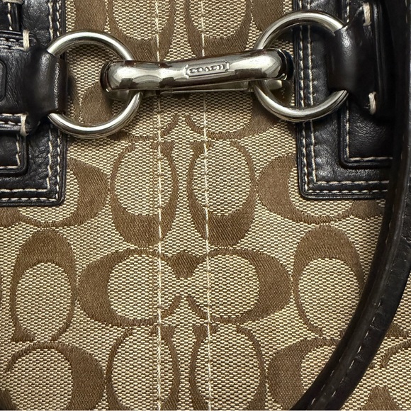 Coach Vintage Y2K Hampton Carryall Signature Brown Tan Satchel Handbag Bag - Picture 7 of 8